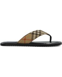 Burberry - Leather Slides - Lyst