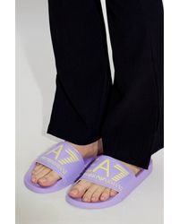 EA7 - Rubber Flip-Flops With Logo - Lyst