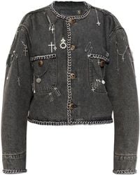 R13 - Denim Jacket With Appliqués - Lyst