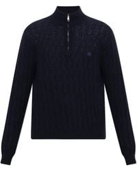 Etro - Cashmere Sweater With Embroidered Logo - Lyst