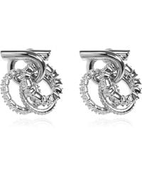 Ferragamo - Earrings With Shimmering Crystals - Lyst