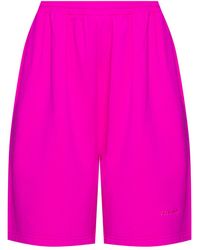 Balenciaga Shorts With Logo - Pink