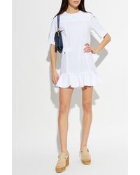 Ganni - Dress With A Ruffle - Lyst