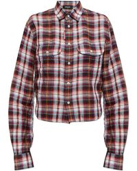 DSquared² - Linen Shirt With A Check Pattern - Lyst