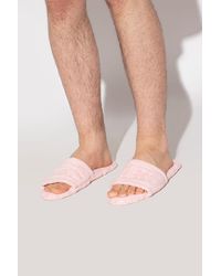 Versace - Cotton Slippers With Logo - Lyst