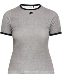 Courreges - Top With Houndstooth Pattern - Lyst