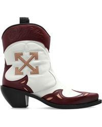 Off-White c/o Virgil Abloh - 'Santiag' Heeled Ankle Boots - Lyst