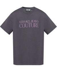 Versace Jeans Couture - T-Shirt With Printed Logo - Lyst