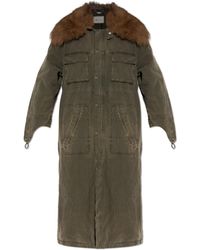 Blumarine - Parka With Detachable Faux Fur Collar - Lyst