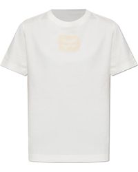 McQueen - T-Shirt With Lace Appliqué - Lyst
