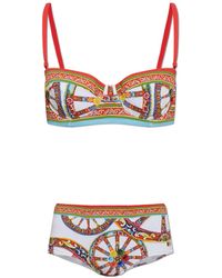 Dolce & Gabbana - Two-Piece Swimsuit With 'Carretto' Print - Lyst