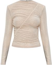 Self-Portrait - Top With Shimmering Crystals - Lyst
