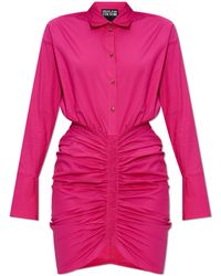 Versace Jeans Couture - Dress With Front Draping - Lyst
