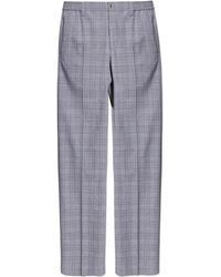 Versace - Wool Trousers With A Check Pattern - Lyst