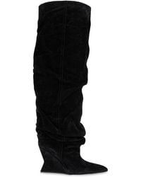 Balmain - Suede Wedge-Heeled Boots - Lyst