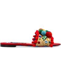 Dolce & Gabbana - Flip-Flops With Colorful Appliqués - Lyst