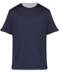 Eleventy - Cotton T-Shirt With Round Neckline - Lyst