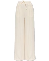 Valentino Garavani - Silk Trousers With Leg Stitching - Lyst