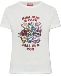 KENZO - T-Shirt With Shimmering Sequins - Lyst