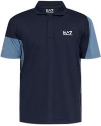 EA7 - Polo Shirt With Printed Logo - Lyst