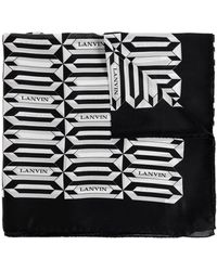 Lanvin - Silk Scarf With Logo - Lyst