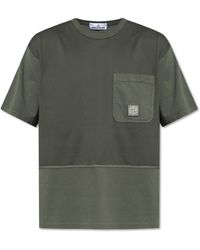 Stone Island - T-shirt With A Pocket, - Lyst