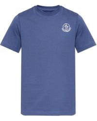 Moncler - T-Shirt With Printed Logo - Lyst