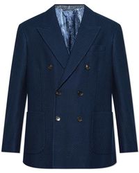 Etro - Cotton Blazer With Closed Lapels - Lyst