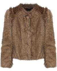 Stand Studio - 'Sadie Cropped' Faux Fur Jacket - Lyst