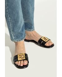 Fendi - Leather Slippers 'Fold' - Lyst