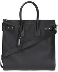 Saint Laurent Pebble Leather Tote Bag - Black