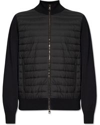 Moncler - Cardigan With Down Front - Lyst