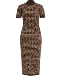 Fendi - Dress With Stand-Up Collar - Lyst