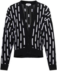Versace - Wool Cardigan With Embroidered Logo - Lyst