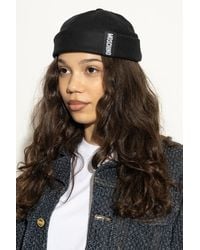 Moschino - Cotton Beanie With Logo Patch - Lyst