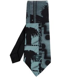 Versace - Silk Tie With 'Sunset Palms' Print - Lyst