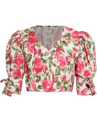 Chloé - Short Top With A Floral Motif - Lyst