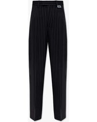 Vetements Striped Wool Trousers - Black