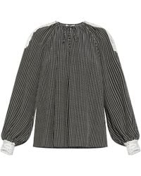 Chloé - Silk Top With Long Sleeves - Lyst