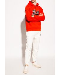BOSS x Russell Athletic Hoodie With Logo Patch - Orange