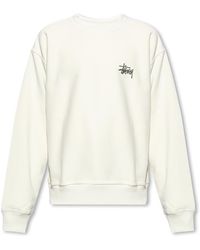 Stussy Weller Fleece Turtleneck Sweatshirt in White | Lyst