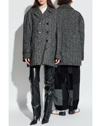 Comme des Garçons - Double-Breasted Coat With Herringbone Pattern - Lyst