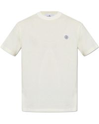 Stone Island - T-Shirt With Logo Patch - Lyst