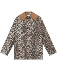 Ganni - Jacket With Animal Print - Lyst