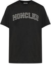 Moncler - T-Shirt With Printed Logo - Lyst