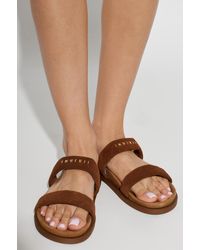 Inuikii - Suede Slides With Logo - Lyst