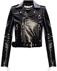 off white leather jacket womens