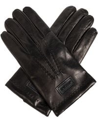 Moschino - Leather Gloves With Logo - Lyst