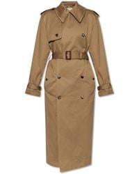 Saint Laurent - Cotton Trench Coat With Belt - Lyst