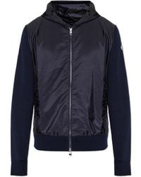 Moncler - Cardigan Made Of Mixed Materials - Lyst